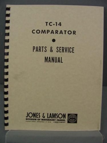 Jones &amp; Lamson TC-14 Comparator - Parts &amp; Service Manual