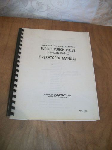 Binded comp numerical control turret punch press amadan-04p-c operators manual for sale