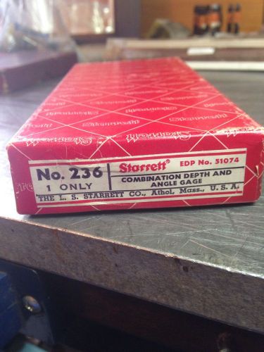 Starrett Depth Angle Guage # 236 Vintage With Original Box Machinist Metal Tool