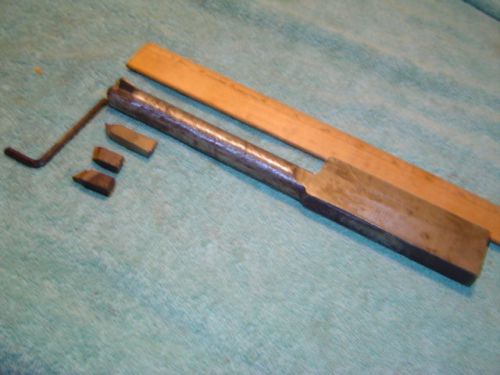 Vintage Machinist Lathe Tool Holder 1/2&#034; Port Plust 4 Bits