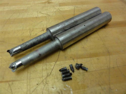 (2) DeVlieg 1&#034; Shank Boring Tool SS10-52 SS10-53, 1/2&#034;, Threaded Carbide Cutters