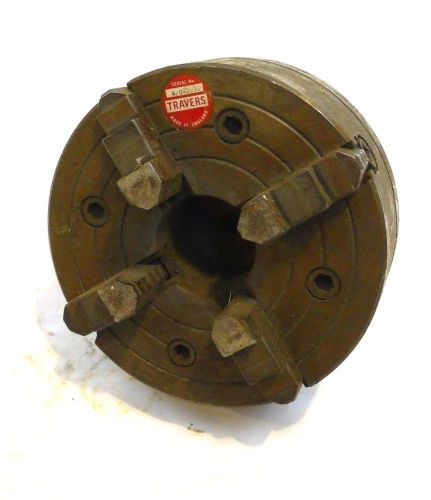 USED Vintage 6&#034; Travers 4 Jaw Lathe Chuck W/ Inside/Outside Jaws MADE IN ENGLAND