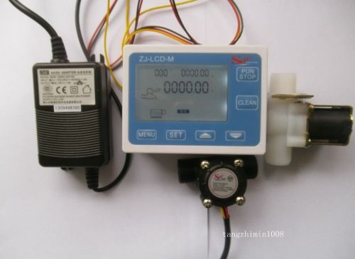 G1/2&#034; water flow control lcd display+flow sensor+ solenoid valve +power adapter for sale