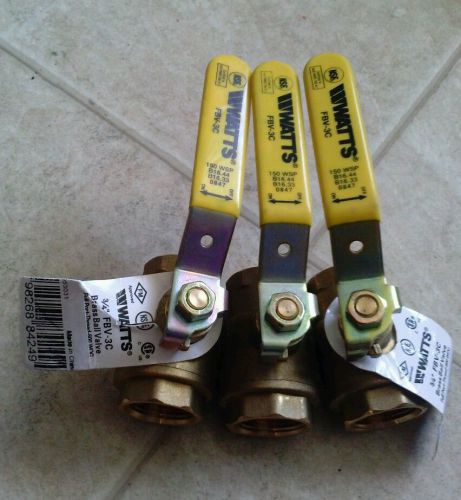 Watts ball valve series fbv-3c, 3/4&#034; (0547103) ec4-4 a lot of three. for sale