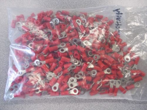 AMP TE CONNECTIVITY 34144 TERMINAL RING,#6 TONGUE,CRIMP,RED,16 AWG (LOT OF 430)