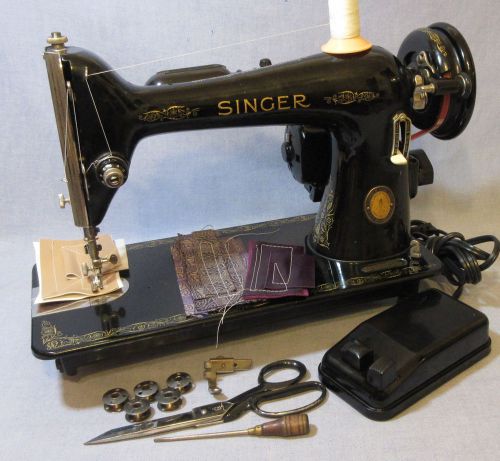 Singer heavy duty 66 sewing machine refurbished leather upholstery vinyl for sale