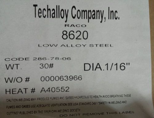 Techalloy 8620 1/16&#034; x 30lb spool of welding wire