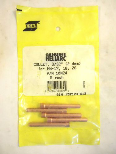 Genuine heliarc tig collets, p/n 10n24, 3/32”, 5 pieces, new. for sale