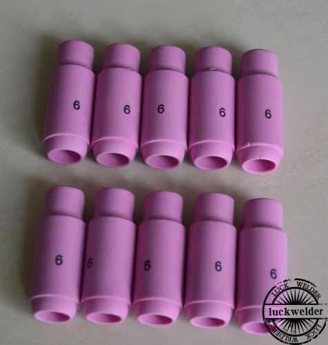10n48 #6 tig nozzle alumina shield cup for wp17 18 26 tig welding torch 10pcs for sale
