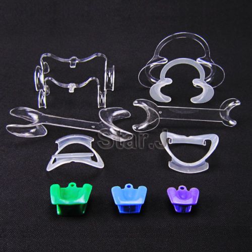 11pcs dental intraoral oral cheek lip retractor openers + silicone mouth prop for sale