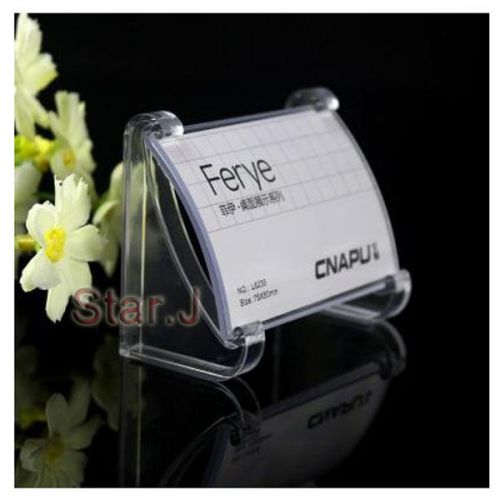 10pcs clear acrylic desktop business card sign display holder price label stand for sale