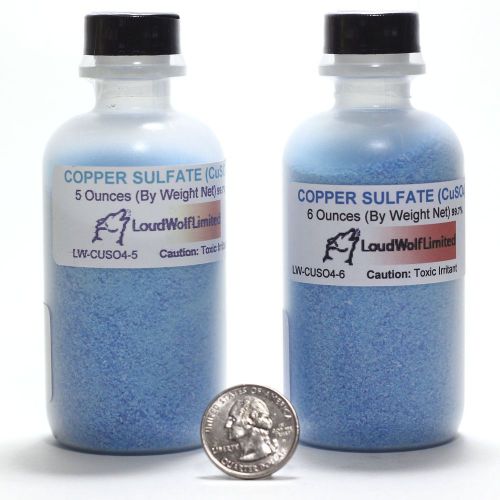 Copper sulfate - pure dry crystals 11 ounces in plastic bottle (copper sulphate) for sale