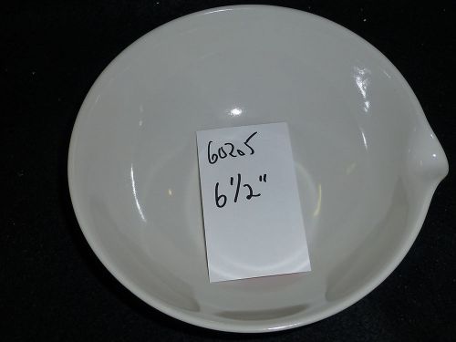 ONE L Coors Coorstek Porcelain Evaporating dish #60205 approx. 6.5&#034; across