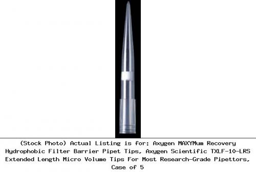 Axygen MAXYMum Recovery Hydrophobic Filter Barrier Pipet Tips, : TXLF-10-LRS