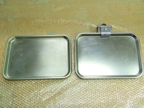 Lot of 2: 13 1/2&#034; x 9 1/2&#034; Stainless Steel Instrument Trays Polar Ware  Vollrath
