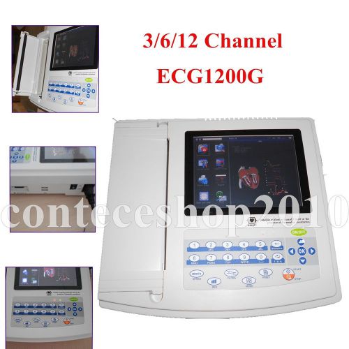 8&#034;tft color lcd 12 channel ecg/ekg machine + free pc sw, ecg1200g for sale