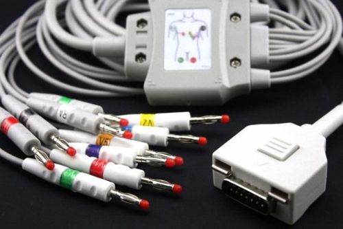 TUV CE CompatibleFukuda Me 10-Lead Shielded EKG Cable,Banana4.0mm,15pins