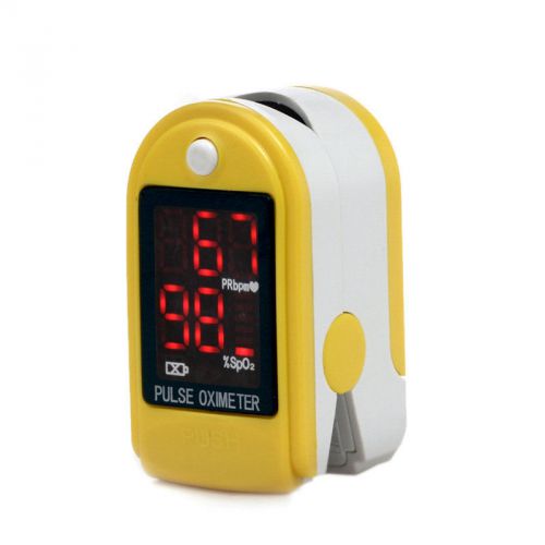Yellow Fingertip pulse Oximeter Finger Pulse Blood Oxygen SpO2 Monitor FDA CE