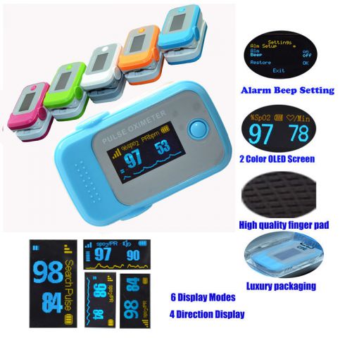 Ce oled finger pulse oximeter blood oxygen spo2 monitor dedo oximetro +alarm fda for sale
