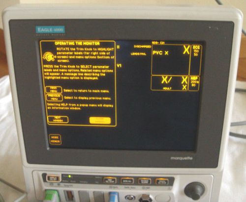 Ge marquette eagle 4000 monitor w/ leads  and holder&#039;&#039; polymount&#039;&#039; for sale