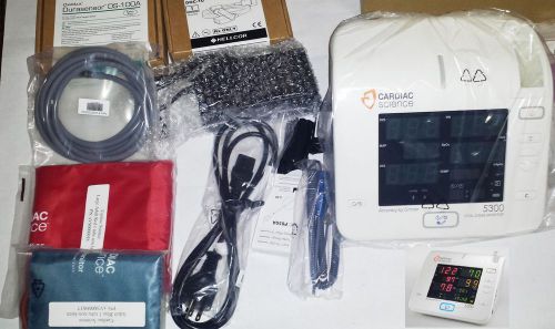 New vital signs monitor omron cardiac science 5300  nibp, printer, temp, spo2 for sale