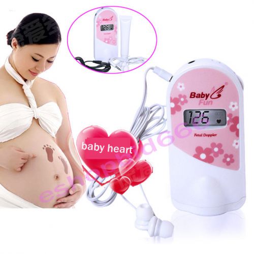 Saling pink 2.5 mhz fetal doppler fetal heart monitor with lcd display &amp; gel ce for sale