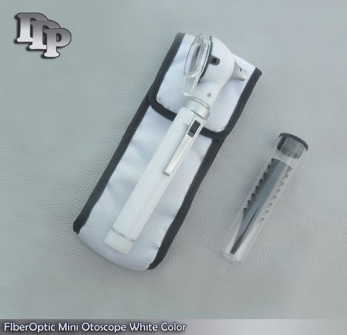 Fiber Optic Otoscope Mini Pocket White Medical Ent Diagnostic Set