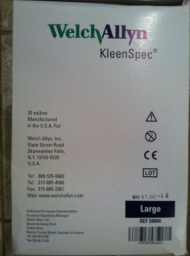 20 Welch Allyn  Kleen Spec Large Disposable Vaginal Speculas #58004
