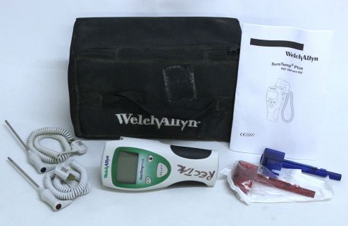 Welch allyn suretemp plus 690 digital electronic thermometer + 2 probes &amp; case for sale