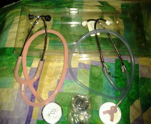 Pink Ribbon Clear Sound Prestige Medical One Tube with Bonus Stethoscope