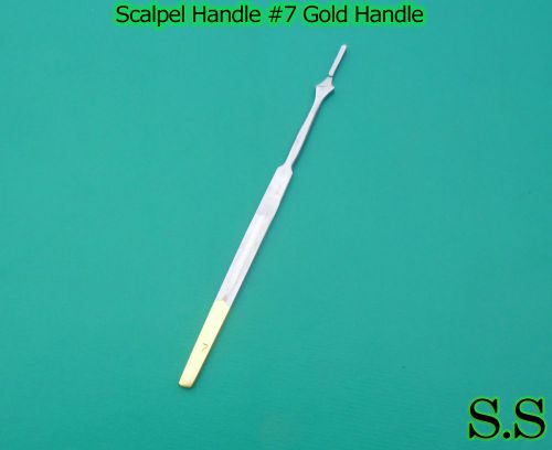 5 Pcs Scalpel Handle #7 With Gold Plated Surgical Dental Veterinary Instruments
