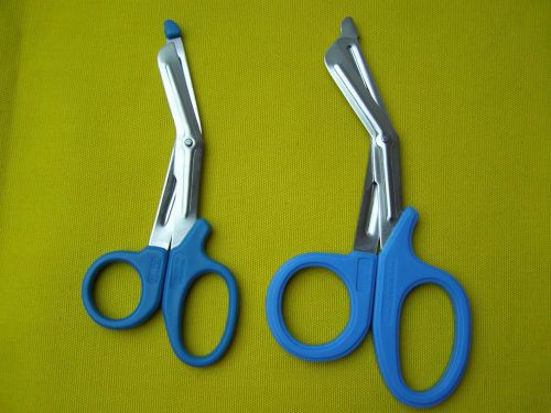 2-Utility Scissors 5.5&#034; + 7.5&#034; SKY BLUE EMT Medical Paramedic Nurse Scissors