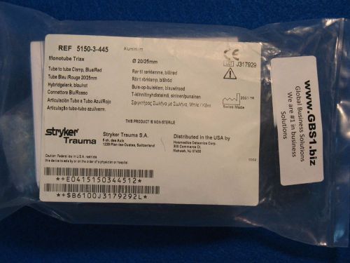 Stryker trauma 5150-3-445 monotube triax 20 / 25 mm tube to tube clamp blue red for sale