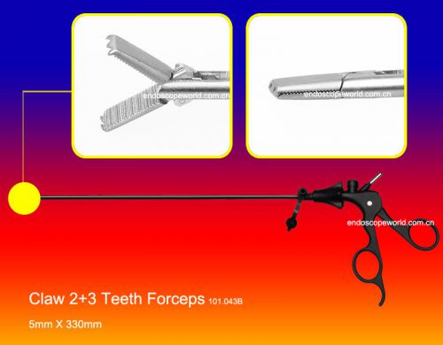Brand New Claw 2+3 Teeth Forceps 5X330mm Laparoscopy