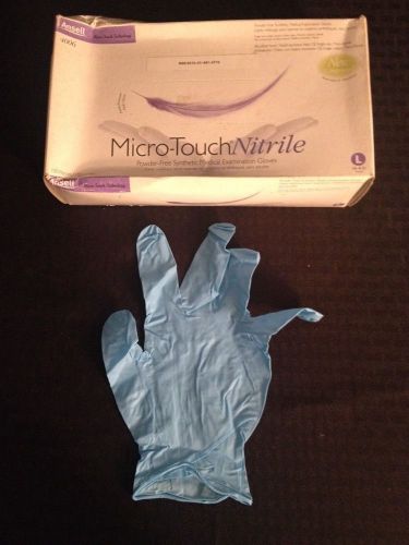 New box of 100 ansell micro-touch nitrile 4006 large 8-8.5 blue for sale
