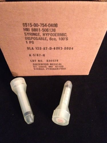 New lot of 25 sherwood medical hypodermic monoject syringes 6cc for sale