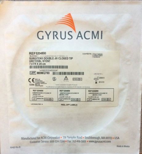 GYRUS ACMI 5204800 SURGITEK DOUBLE J CLOSED TIP URETERAL DEVICE, 7FR x 24cm