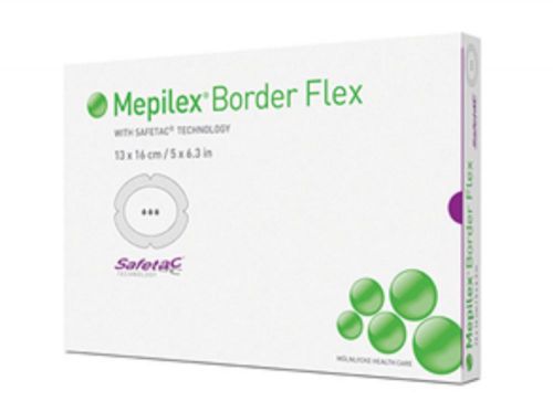 Mepilex Border Flex Foam Wound Dressing with Safetac: 6&#034; x 7.5&#034; - Box of 5