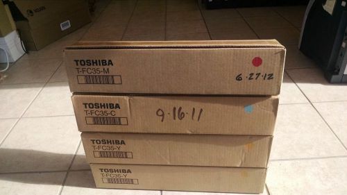 4 - New Genuine Toshiba Toner Cartridges  T-FC35 1-Cyan 1-Magenta 2-Yellow