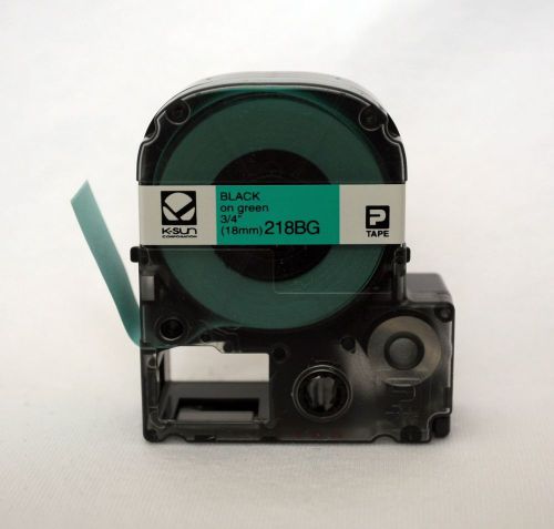 K-sun 218bg black on green tape 3/4&#034; ksun labelshop 18mm for sale