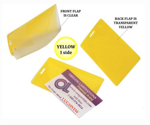 Yellow/clear luggage tag laminating pouches 2-1/2 x 4-1/4 qty 100 by lam-it-all for sale