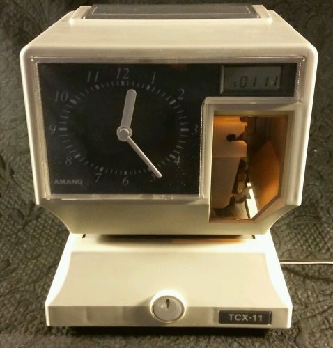 Amano TCX-11 Time Partner Electronic Time Clock TCX11 TCX21 Analog Punch Clock