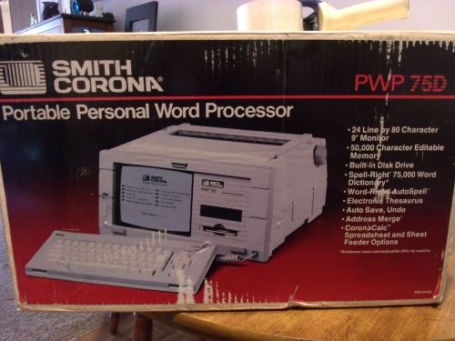 Smith Corona VTG Personal Word Processor PWP 75D Clean First Portable Laptop