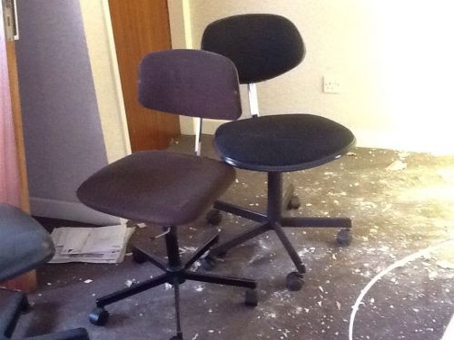 1 X Pair Manual Lift Swivel Chairs(1 X Each Charcoal And Peat)