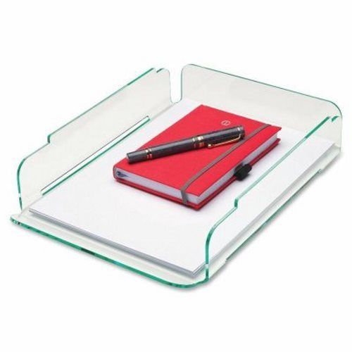 Lorell Single Stack Letter Tray, 10&#034;x13-1/4&#034;x2-1/2&#034;, CL/GN Acrylic (LLR80654)