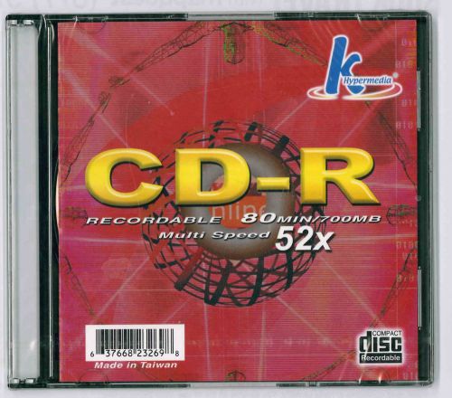 Hypermedia Blank 52x CD-R In Jewel Case New, Unopened, Still Sealed