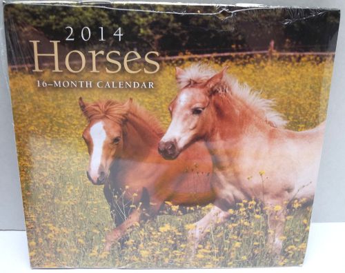Horses 2014 Wall MINI Calendar 16 Month Nature Small 5 3/4&#034; x 11&#034; Open Displayed