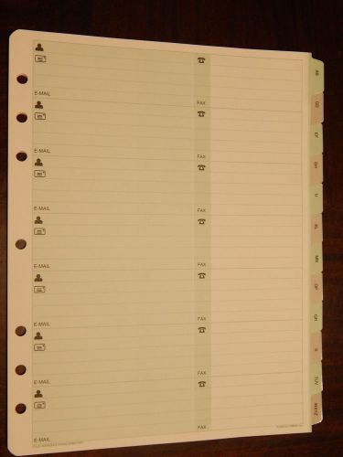 NEW 8  1/2 ” x 11” Organizer refill - includes Phonebook, Diary, Calendar, Appts