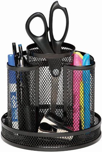 Black metal mesh spinning sorter desk organizer. conveinance at your finger tips for sale