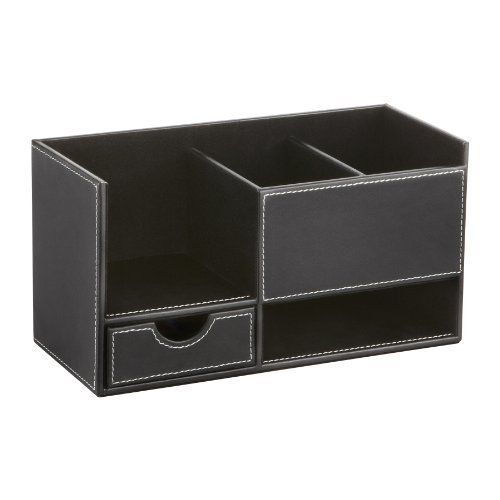 Safco leather look small organizer - desktop - 6&#034; height x 11.5&#034; width (9393bl) for sale